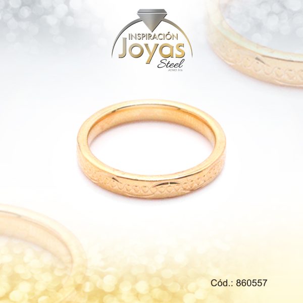Anillo de Acero Matrimonio Dorado Óvalo Talla 8 - 860557