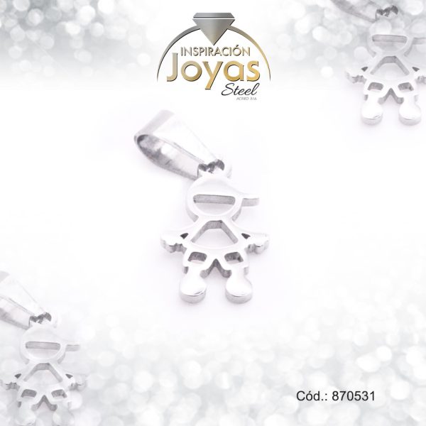 Dije de Acero Variado  Plateado Niño - 870531