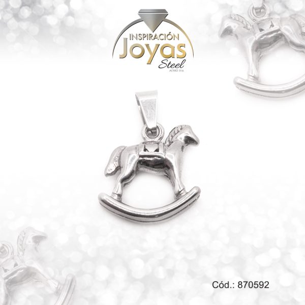 Dije de Acero Variado  Plateado Caballo - 870592