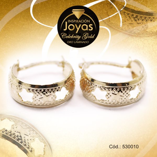 Argolla Celebrity Gold Tono Dorado Variado  Trancadero: Insercion D: 1 cm A: 0,5 cm  Filigrama - 530010