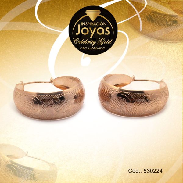 Argolla Celebrity Gold Variado Dorado Borde Ancho  - 530224