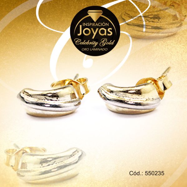 Zarcillo Celebrity Gold Tono Dorado Variado  Trancadero: Mariposa   A: 1 cm L: 0,4 cm Curva - 550235