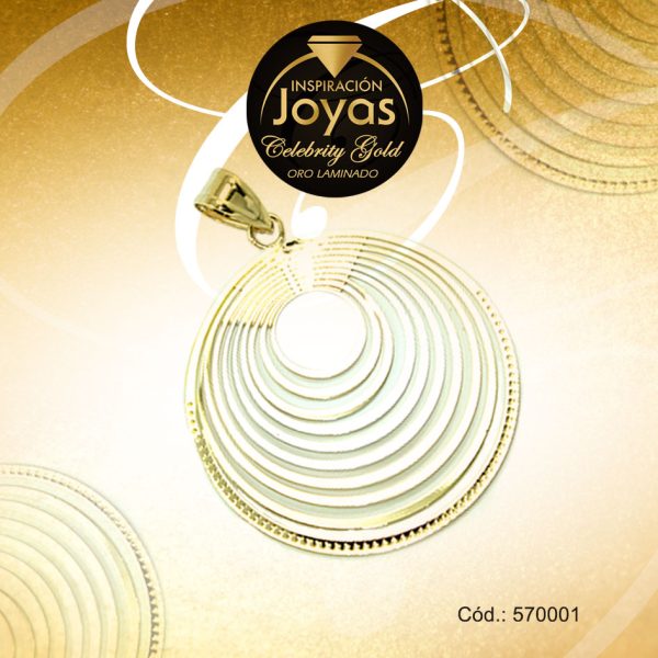 Dije Celebrity Gold Tono Dorado Variado  Trancadero: 0   A: 4,5 cm L: 5,5 cm Círculo Filigrama  - 570001