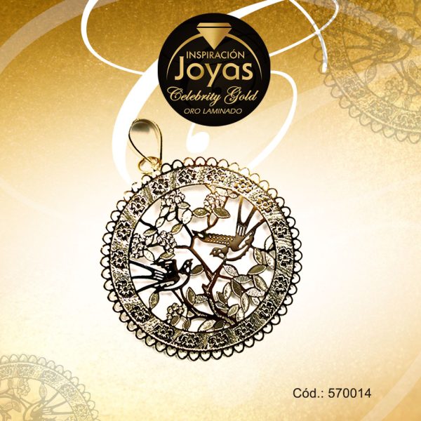 Dije Celebrity Gold Tono Dorado Variado  Trancadero: 0   A: 3,5 cm L: 5 cm Círculos Filigrama  - 570014