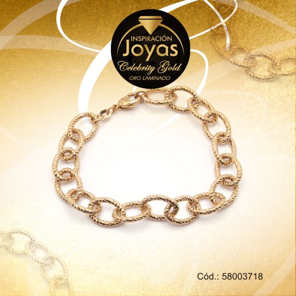 Pulsera Celebrity Gold Variado Dorado Círculos Enlazados  - 58003718