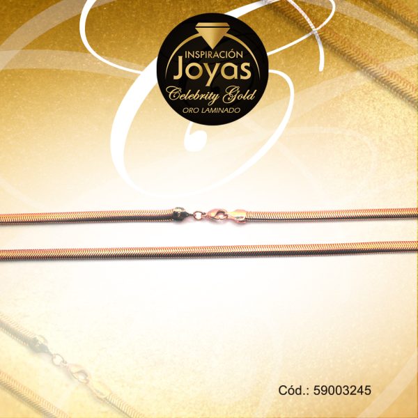 Cadena Celebrity Gold Dama Dorado Tejido Cola Topo  - 59003245