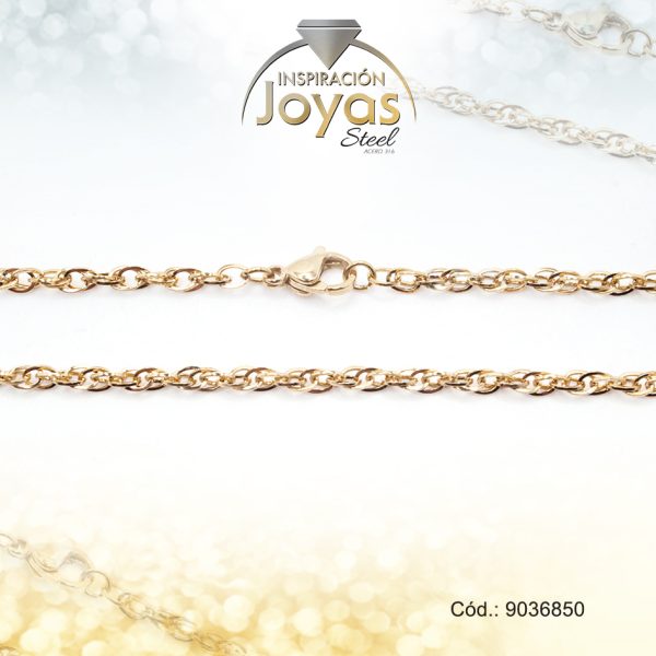 Cadena de Acero Dama Dorado Tejido Cola Topo  Medida 50 cm - 9036850