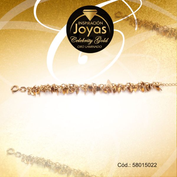 Pulsera Celebrity Gold Variado Colgante Dorado Rombo  - 58015022