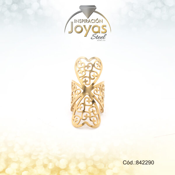 Earcuff Acero Dorado Flor De Filigrama - 842290