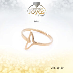 Anillo Acero Cola De Sirena Liso/Ajustable Dorado  Talla:  8 - 86167180