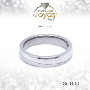 Anillo - Acero - Forma De Aro De Matrimonio - Plateado - Repuje  T: 9 - 86171390