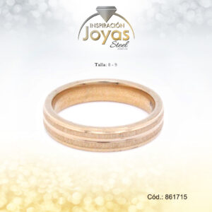 Anillo - Acero - Forma De Aro De Matrimonio - Dorado - Repuje  T: 8 - 86171580