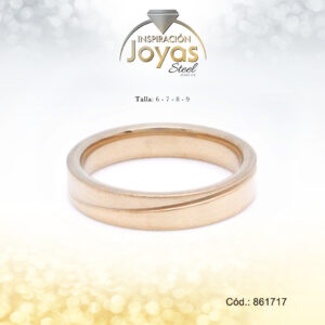 Anillo - Acero - Forma De Aro De Matrimonio - Dorado - Repuje  T: 6 - 86171760