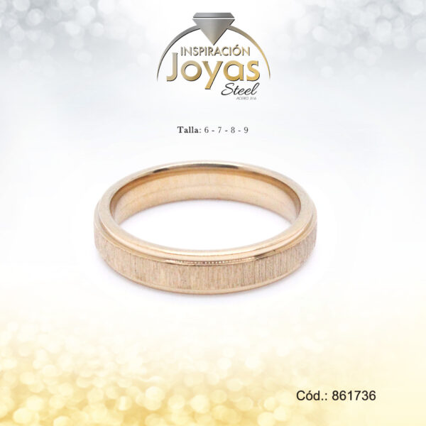 Anillo - Acero - Forma De Aro De Matrimonio - Dorado - Repuje  T: 9 - 86173690