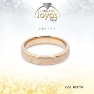 Anillo - Acero - Forma De Aro De Matrimonio - Dorado - Repuje  T: 6 - 86173660