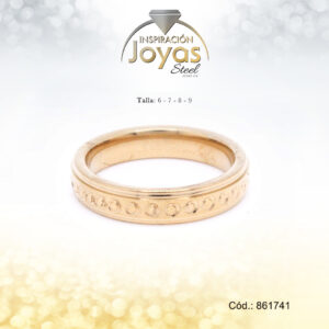 Anillo - Acero - Forma De Aro De Matrimonio - Dorado - Repuje  T: 7 - 86174170