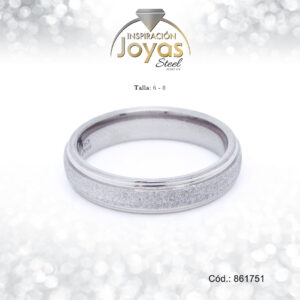 Anillo - Acero - Aro De Matrimonio - Plateado - Escarchado   T: 8 - 86175180