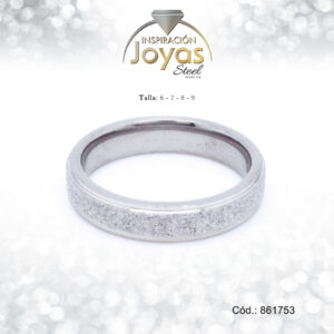 Anillo - Acero - Forma De Aro De Matrimonio - Plateado - Escarchado  T: 8 - 86175380