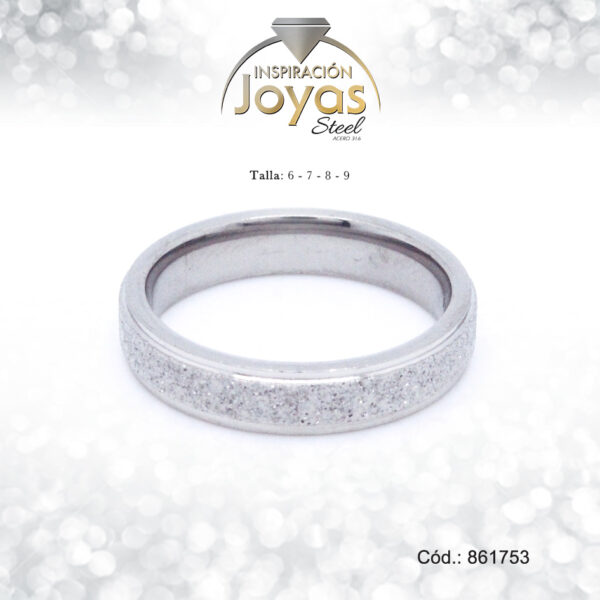 Anillo - Acero - Forma De Aro De Matrimonio - Plateado - Escarchado  T: 8 - 86175380