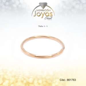 Anillo - Acero - Forma De Aro - Dorado - Circon Blanco T: 9 - 86176390