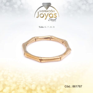 Anillo - Acero - Forma De Aro - Dorado - Repuje/Delgado  T: 8 - 86176780