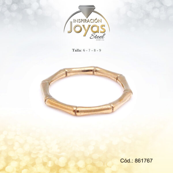 Anillo - Acero - Forma De Aro - Dorado - Repuje/Delgado  T: 8 - 86176780