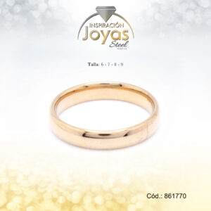 Anillo - Acero - Forma De Aro De Matrimonio - Dorado - Escarchado  T: 9 - 86177060