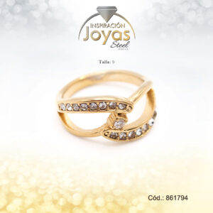 Anillo Acero Dorado Circones T: 9 - 86179490