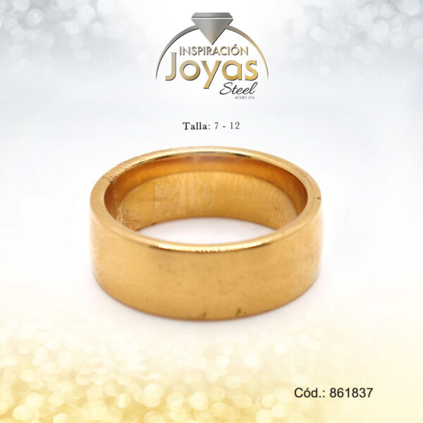Anillo - Acero - Aro De Matrimonio - Dorado - Liso/Grueso  T: 7 - 86183770