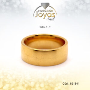 Anillo - Acero - Aro De Matrimonio - Dorado - Liso/Grueso  T: 9 - 86184190
