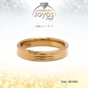 Anillo Acero Dorado - 86194070