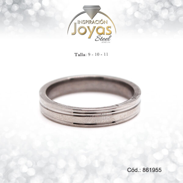 Anillo Acero Plateado - 86195511