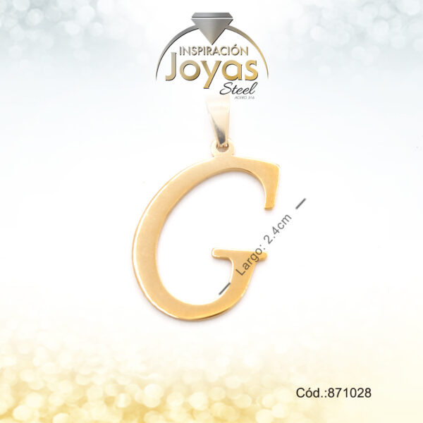 Dije - Acero - Letra G - Grande - Dorado - Liso   D: 2Cm - 871028