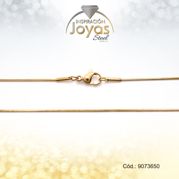 Cadena - Acero - Dama -  Tejido Cola De Topo - Repuje - Dorado L: 50Cm -  A: 0,1Cm - 9073650