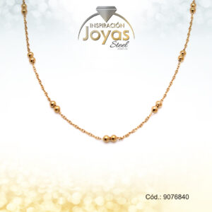 Cadena  Acero Dorado- Esferas - 9076840