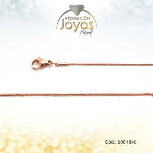 Cadena - Acero - Dama - Cola De Raton - Rose Gold - Repuje -  L: 40Cm -  A: Cm - 9081640