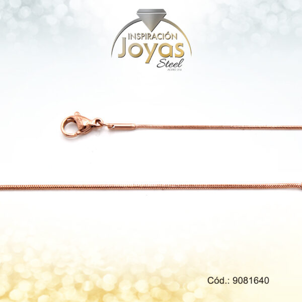 Cadena - Acero - Dama - Cola De Raton - Rose Gold - Repuje -  L: 40Cm -  A: Cm - 9081640