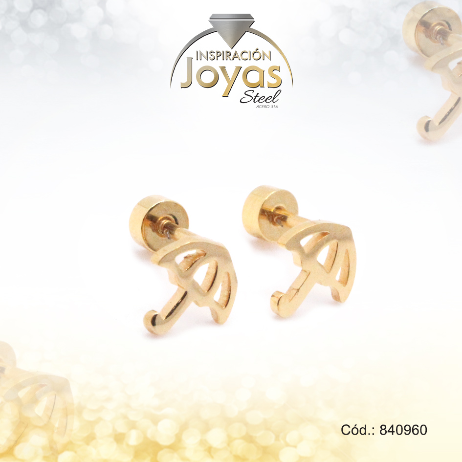 Zarcillo de Acero - Bebé - Dorado - Paraguas - 840960