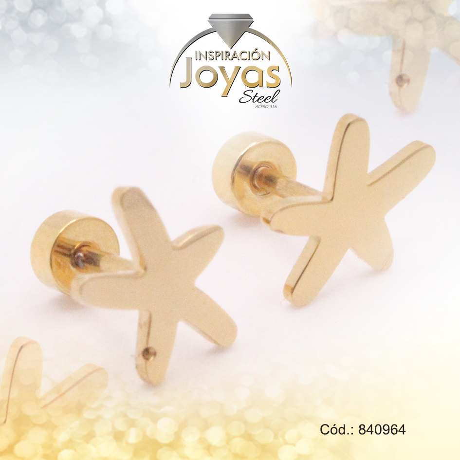 Zarcillo de Acero - Bebé - Dorado - Estrella De Mar - 840964