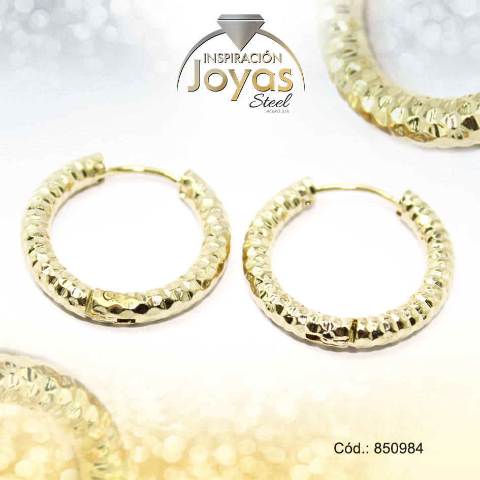 Argolla de Acero Variado Dorado Círculo - 850984