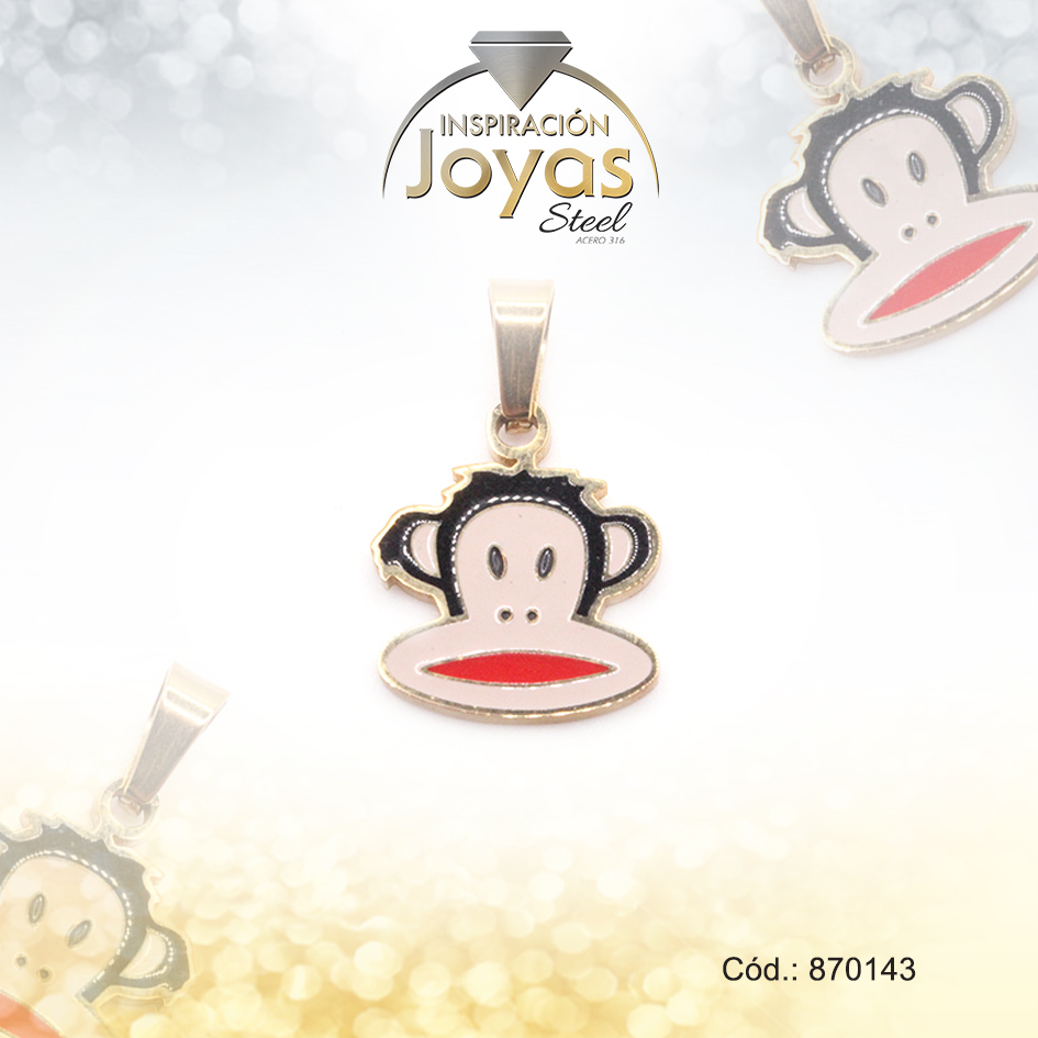 Dije de Acero Aleación Esmalte Dorado Multi Color Paul Frank - 870143