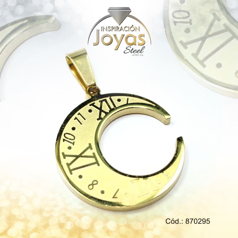 Dije de Acero Variado Dorado Luna - 870295