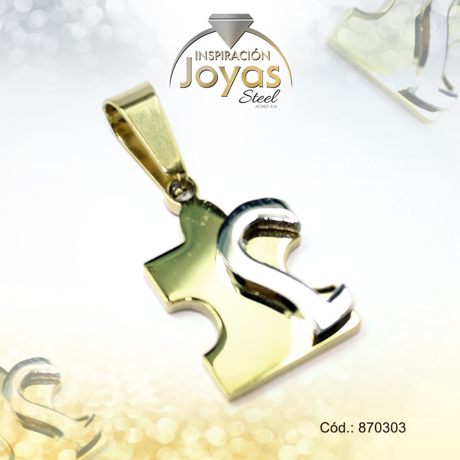 Dije de Acero Variado 2 Tonos Rompe Cabezas - 870303
