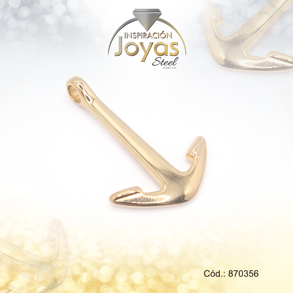 Dije de Acero Variado Dorado Ancla - 870356