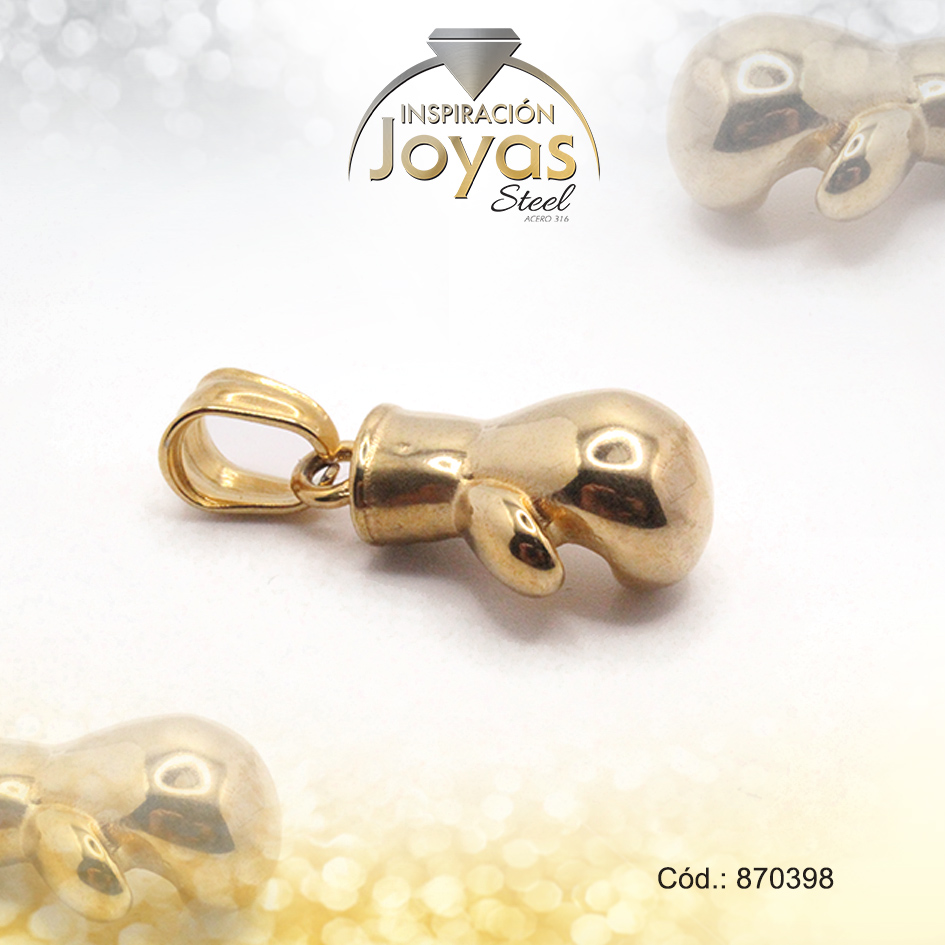 Dije de Acero Variado Dorado Puño - 870398