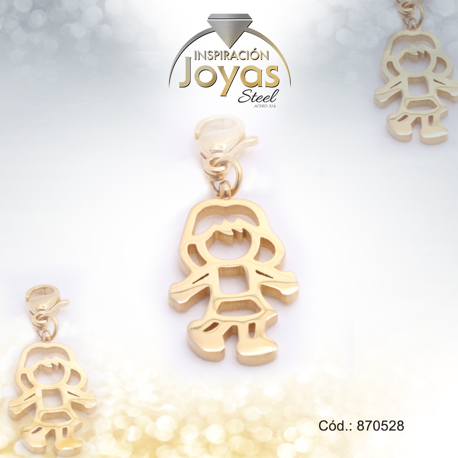 Dije de Acero Variado Dorado Niña - 870528