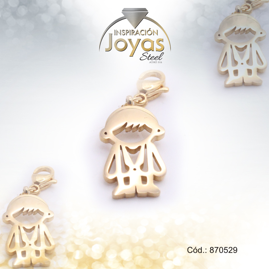 Dije de Acero Variado Dorado Niño - 870529