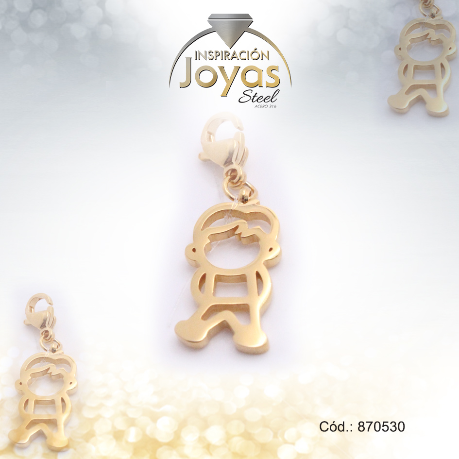 Dije de Acero Variado Dorado Niño - 870530