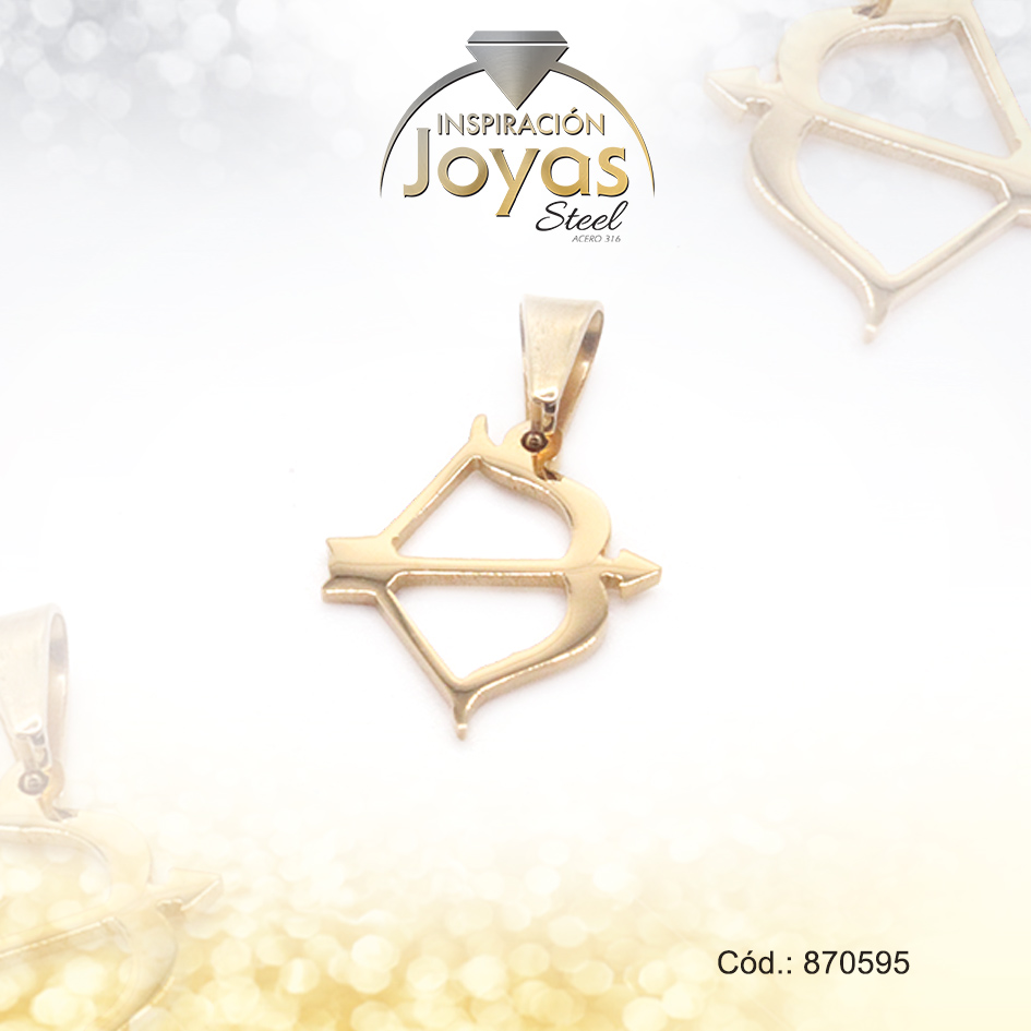 Dije de Acero Variado Dorado Arco y Flecha - 870595