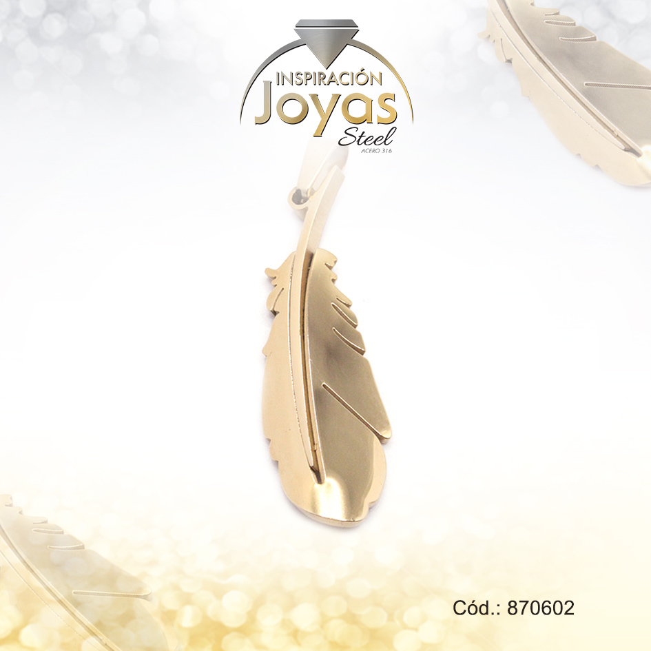 Dije de Acero Variado Dorado Hoja - 870602